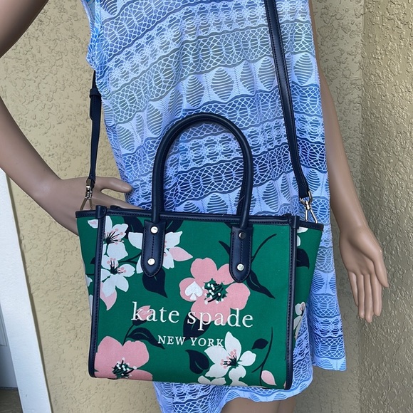Kate Spade Lily Blooms Small Tote Crossbody Green Multi K7302 - Picture 6 of 16